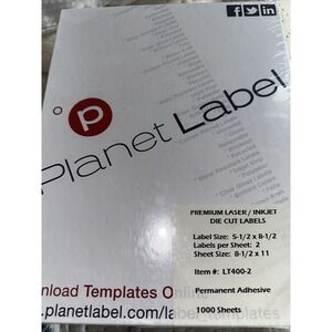 1000 Perforated Rounded Corner Shipping Labels 2 PerSheet 8.5 x 11 Self Adhesive